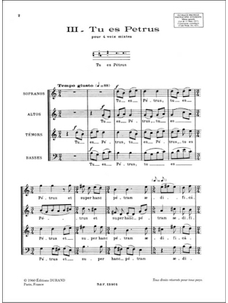 Tu Es Petrus - DURUFLÉ - Partition - Chœur